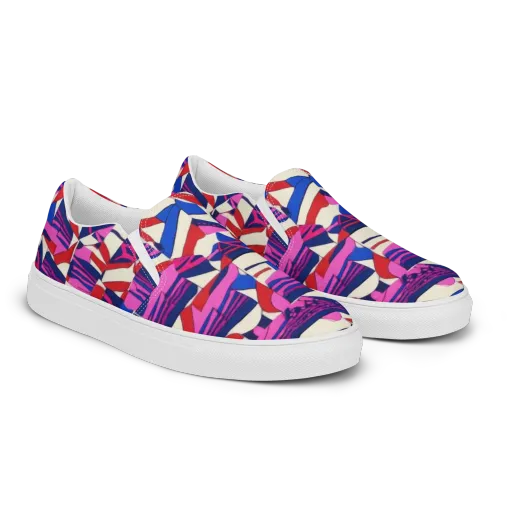 Neon Cabana on a Women's Slip-On Canvas Shoes