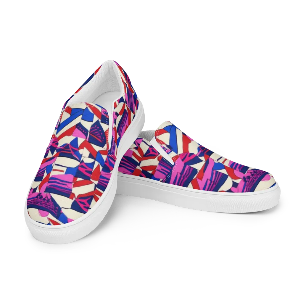 Neon Cabana on Women's Slip-On Canvas Shoes — Left Front