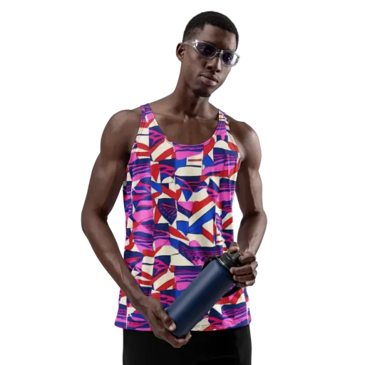 Neon Cabana on a Men's Tank Top