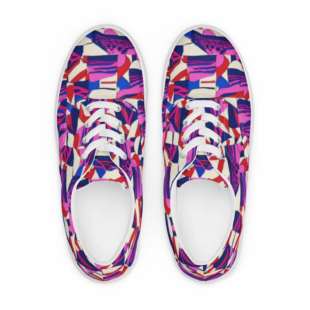 Neon Cabana on Men's Lace-Up Canvas Shoes — Front