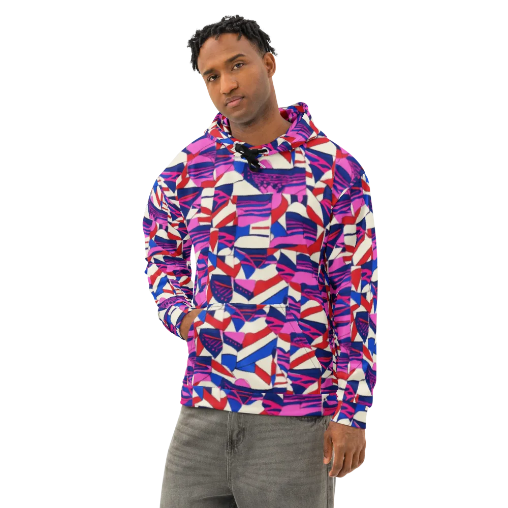 Neon Cabana on Cotton Hoodie — Left Front