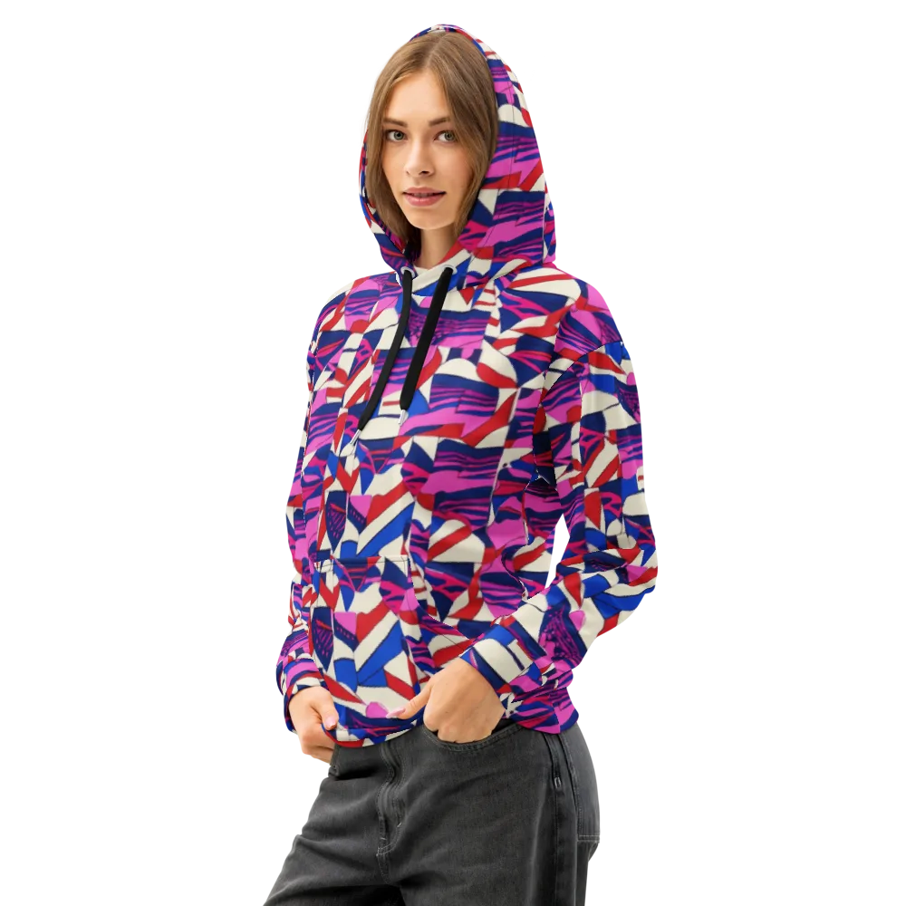 Neon Cabana on Cotton Hoodie — Left Front