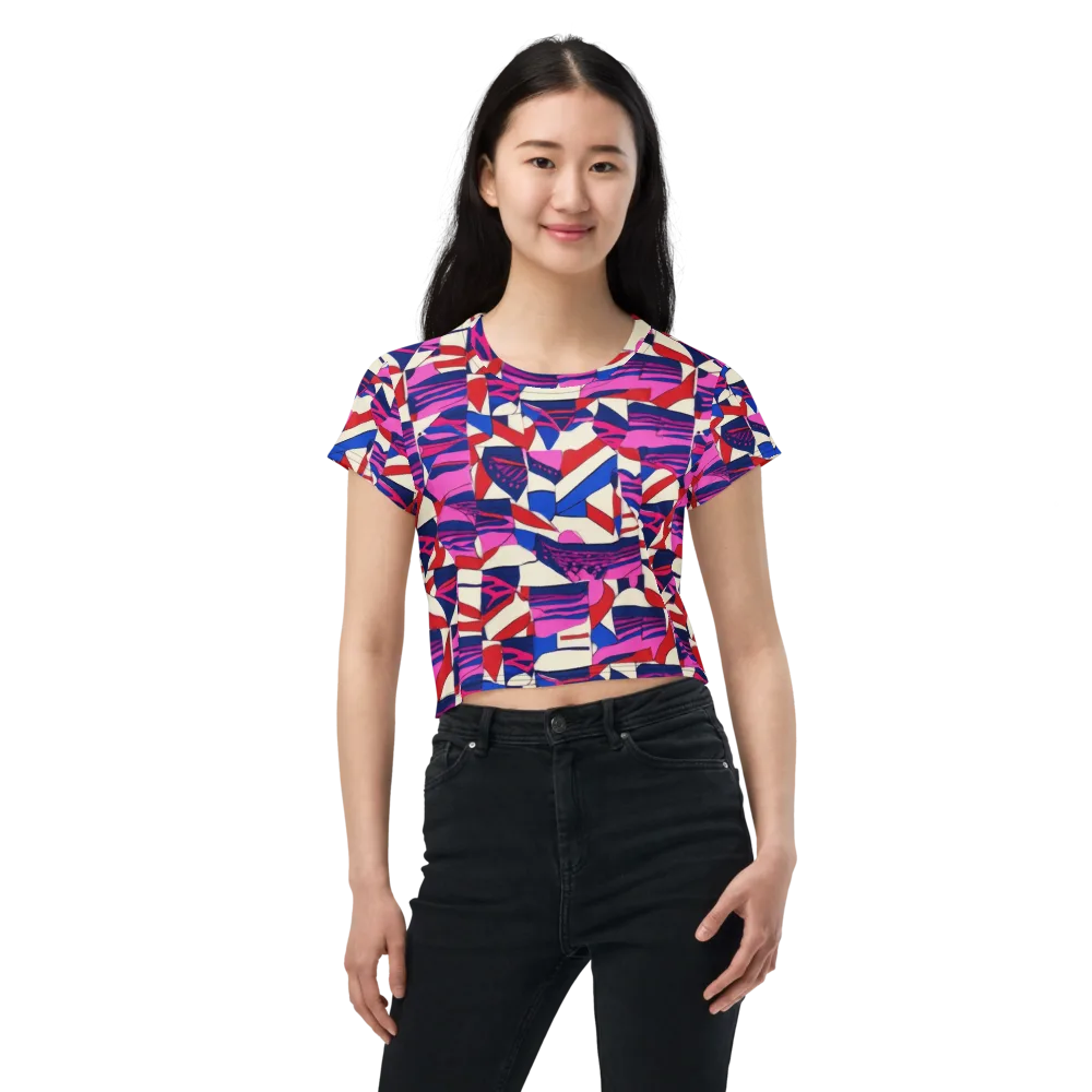 Neon Cabana on Crop Tee — Front