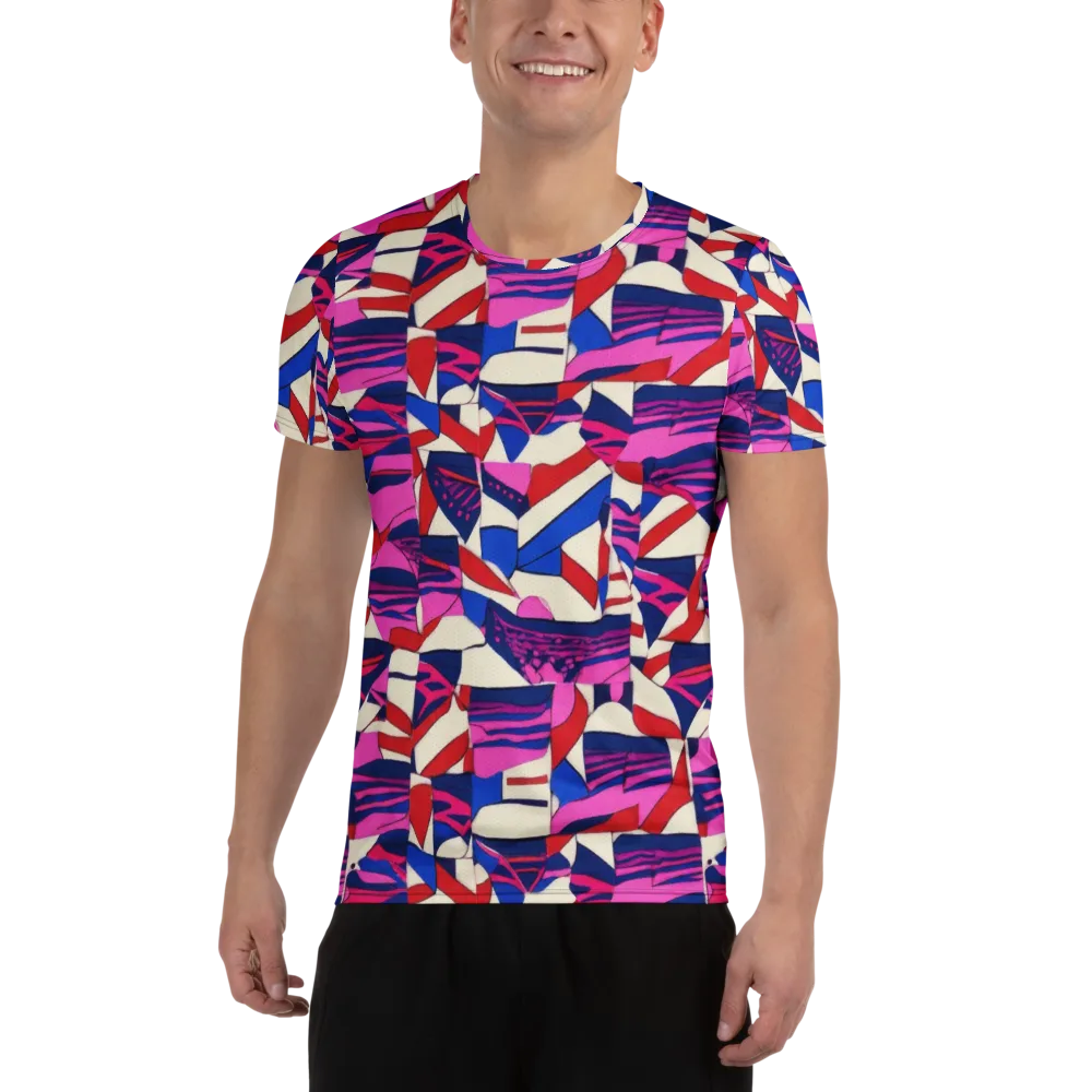 Neon Cabana on Men's Athletic T-Shirt — Front