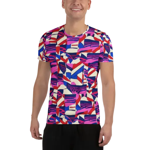 Neon Cabana on a Men's Athletic T-Shirt