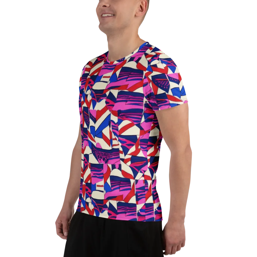 Neon Cabana on Men's Athletic T-Shirt — Left