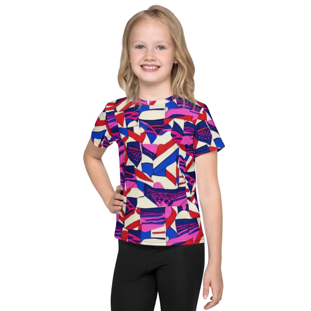 Neon Cabana on Kids Crew Neck T-Shirt — Front