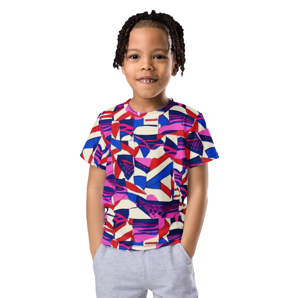 Neon Cabana on Kids Crew Neck T-Shirt — Front