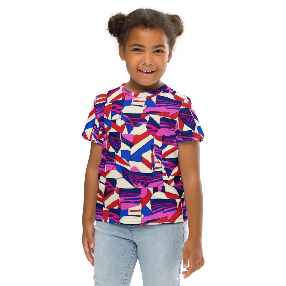 Neon Cabana on Kids Crew Neck T-Shirt — Front