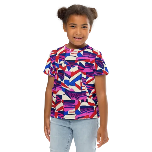 Neon Cabana on a Kids Crew Neck T-Shirt