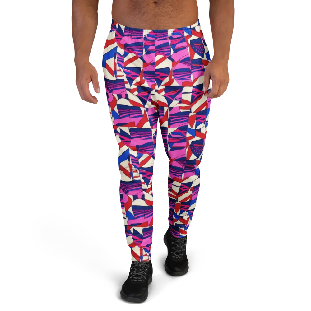 Neon Cabana on Men's Joggers — Front