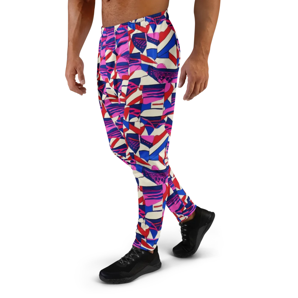 Neon Cabana on Men's Joggers — Left