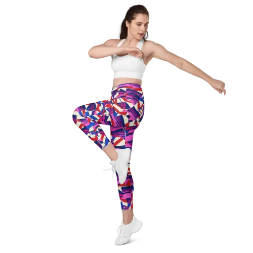 Neon Cabana on a Leggings with Pockets