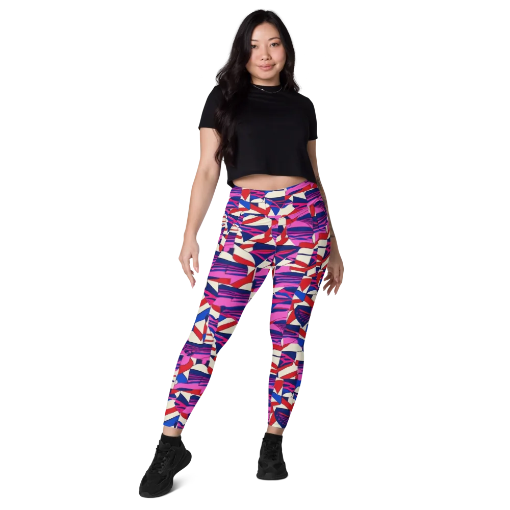 Neon Cabana on Leggings with Pockets — Front