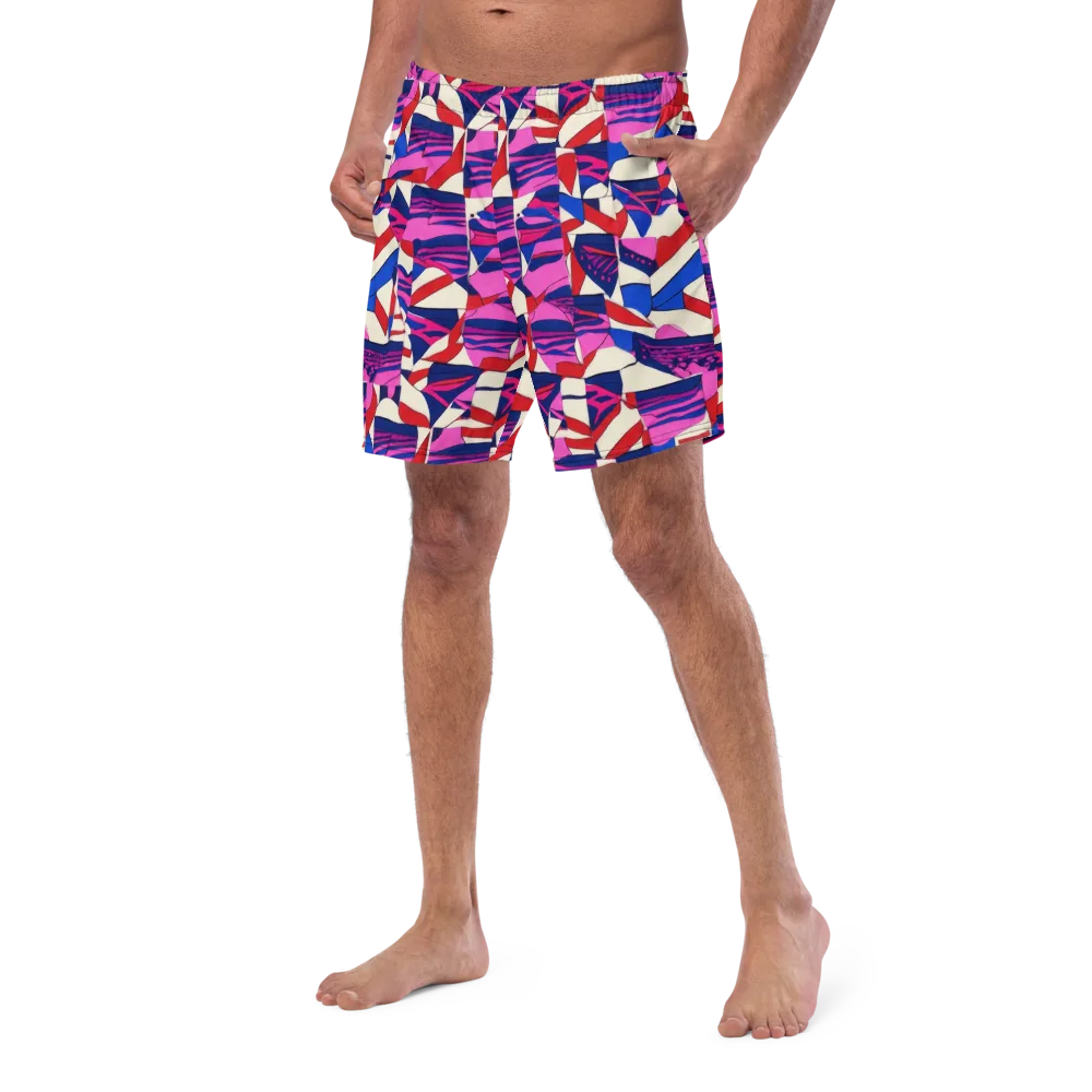Neon Cabana on Swim Trunks — Left Front