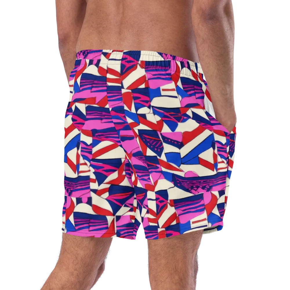 Neon Cabana on Swim Trunks — Right Back