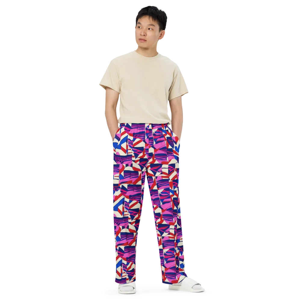Neon Cabana on Wide-Leg Pants — Front