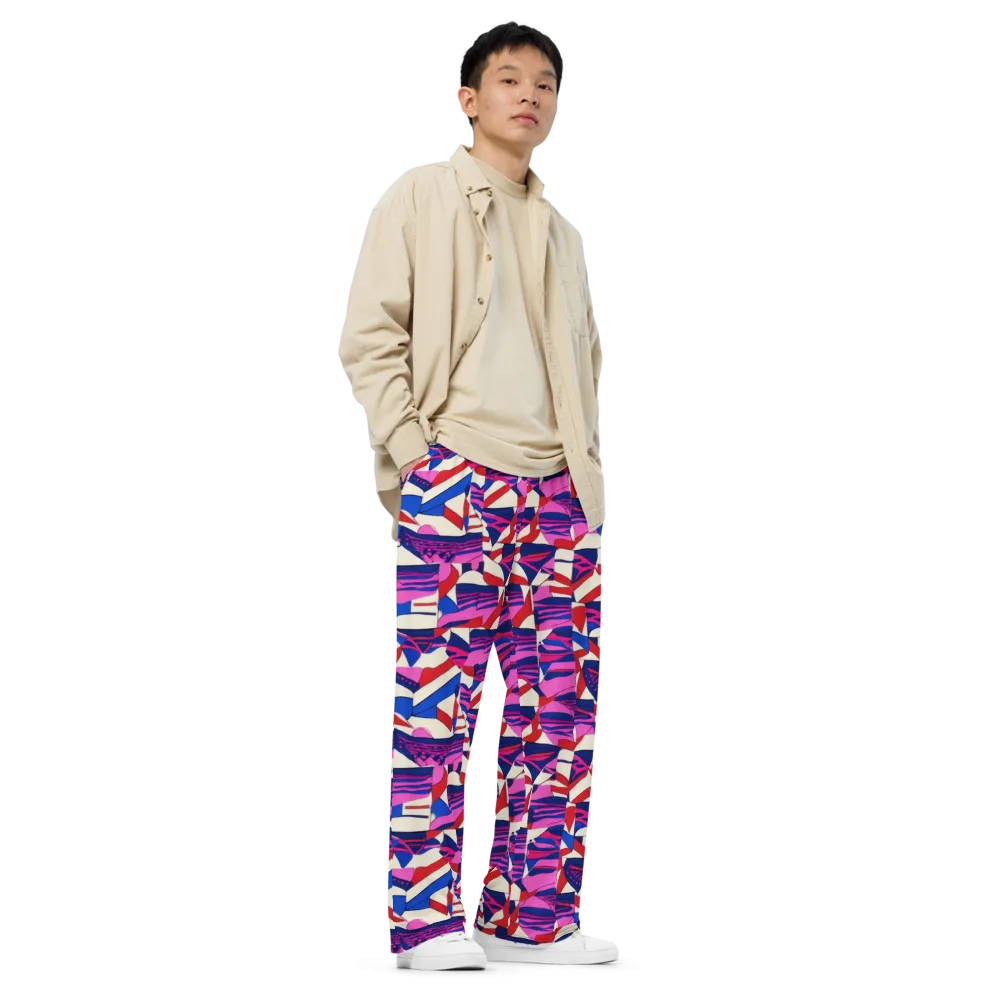 Neon Cabana on Wide-Leg Pants — Right Front