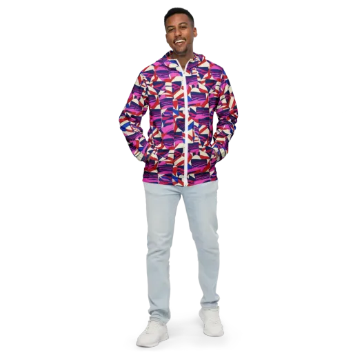 Neon Cabana on a Men's Windbreaker