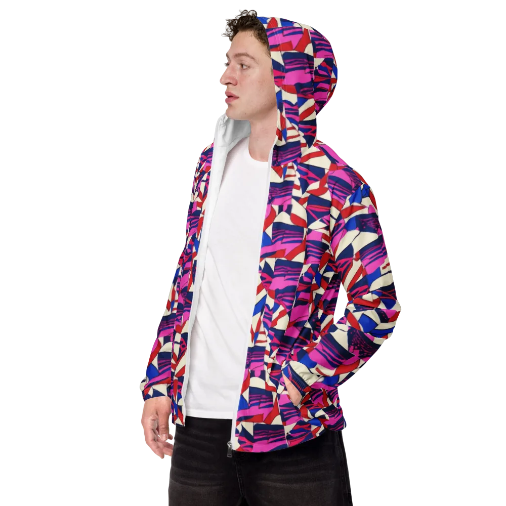 Neon Cabana on Men's Windbreaker — Left Front