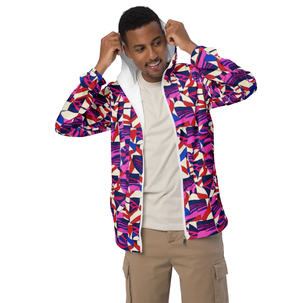 Neon Cabana on Men's Windbreaker — Front