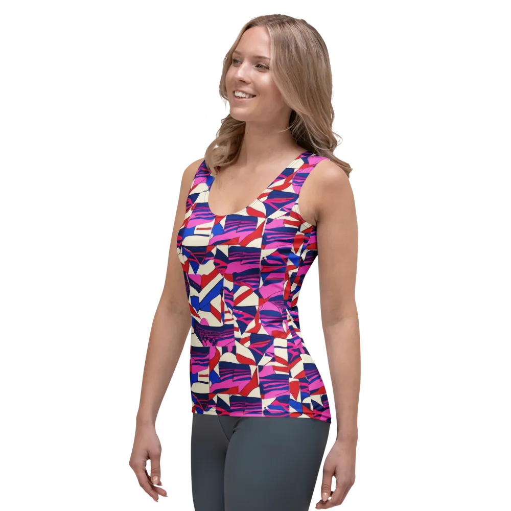 Neon Cabana on Women's Tank Top — Left Front
