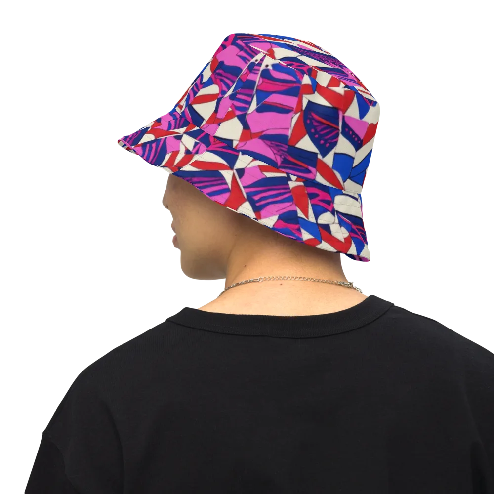 Neon Cabana on Reversible Bucket Hat — Back Inside