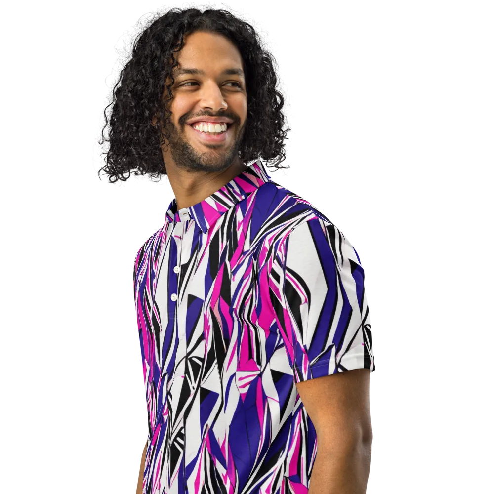 Chrome Wildfire on Men's Slim Fit Polo Shirt — Left Front