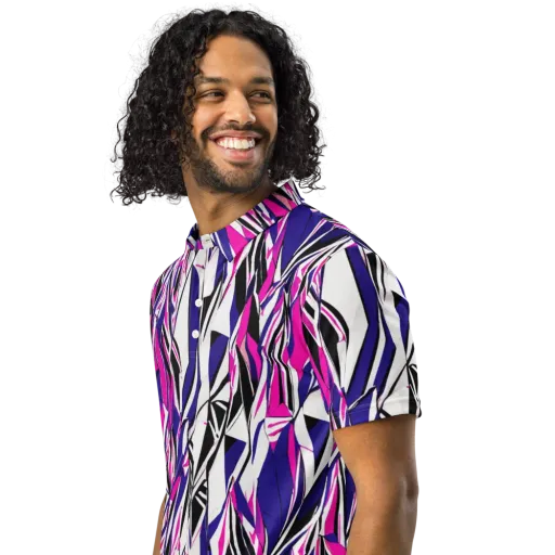 Chrome Wildfire on a Men's Slim Fit Polo Shirt