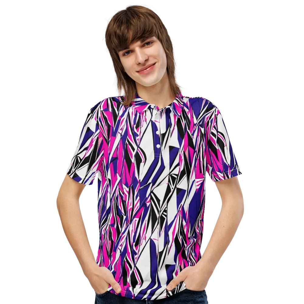 Chrome Wildfire on Men's Slim Fit Polo Shirt — Front