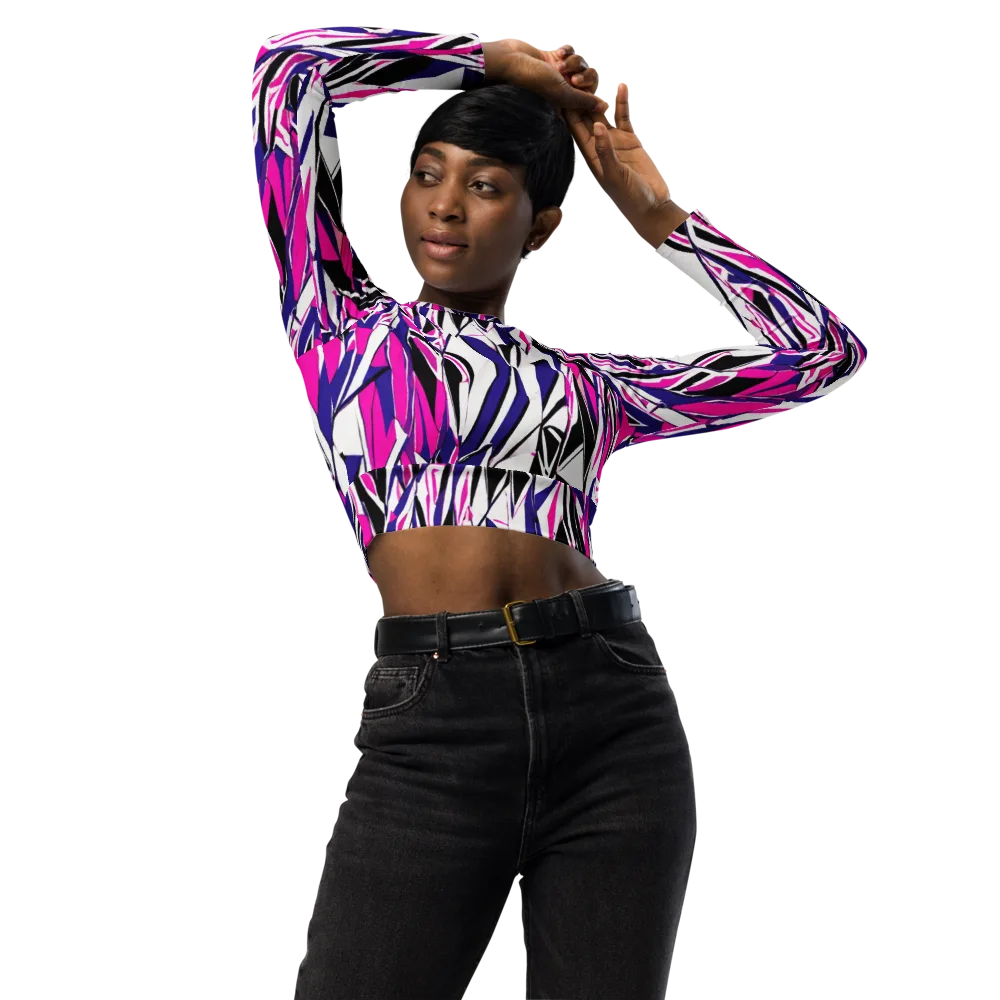 Chrome Wildfire on Long Sleeve Crop Top — Front