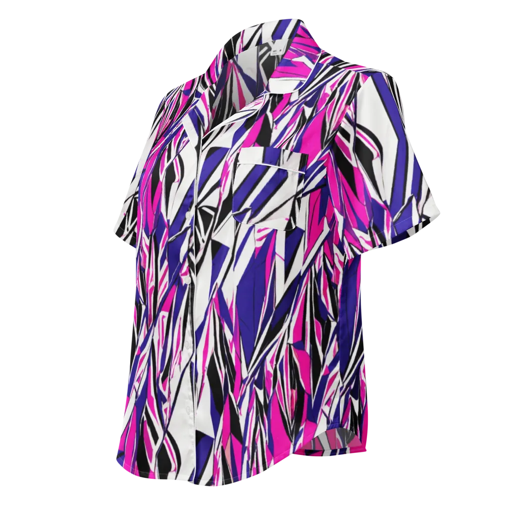 Chrome Wildfire on Women's Short Sleeve Pajama Top — Left Front