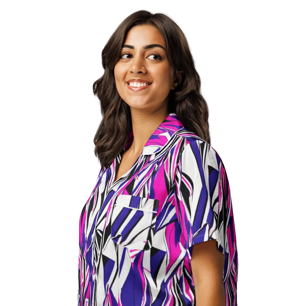 Chrome Wildfire on Women's Short Sleeve Pajama Top — Left Front
