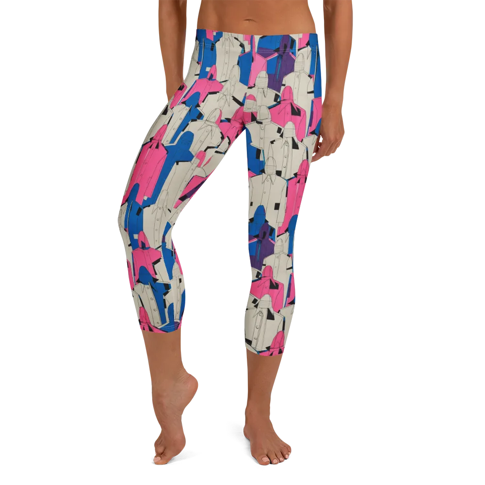 Neon Trench Choir on Capri Leggings — Front