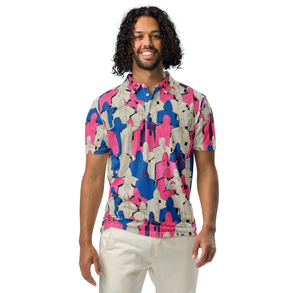 Neon Trench Choir on Men's Slim Fit Polo Shirt — Front