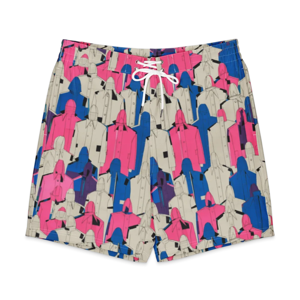 Neon Trench Choir on Men's Board Shorts — Front