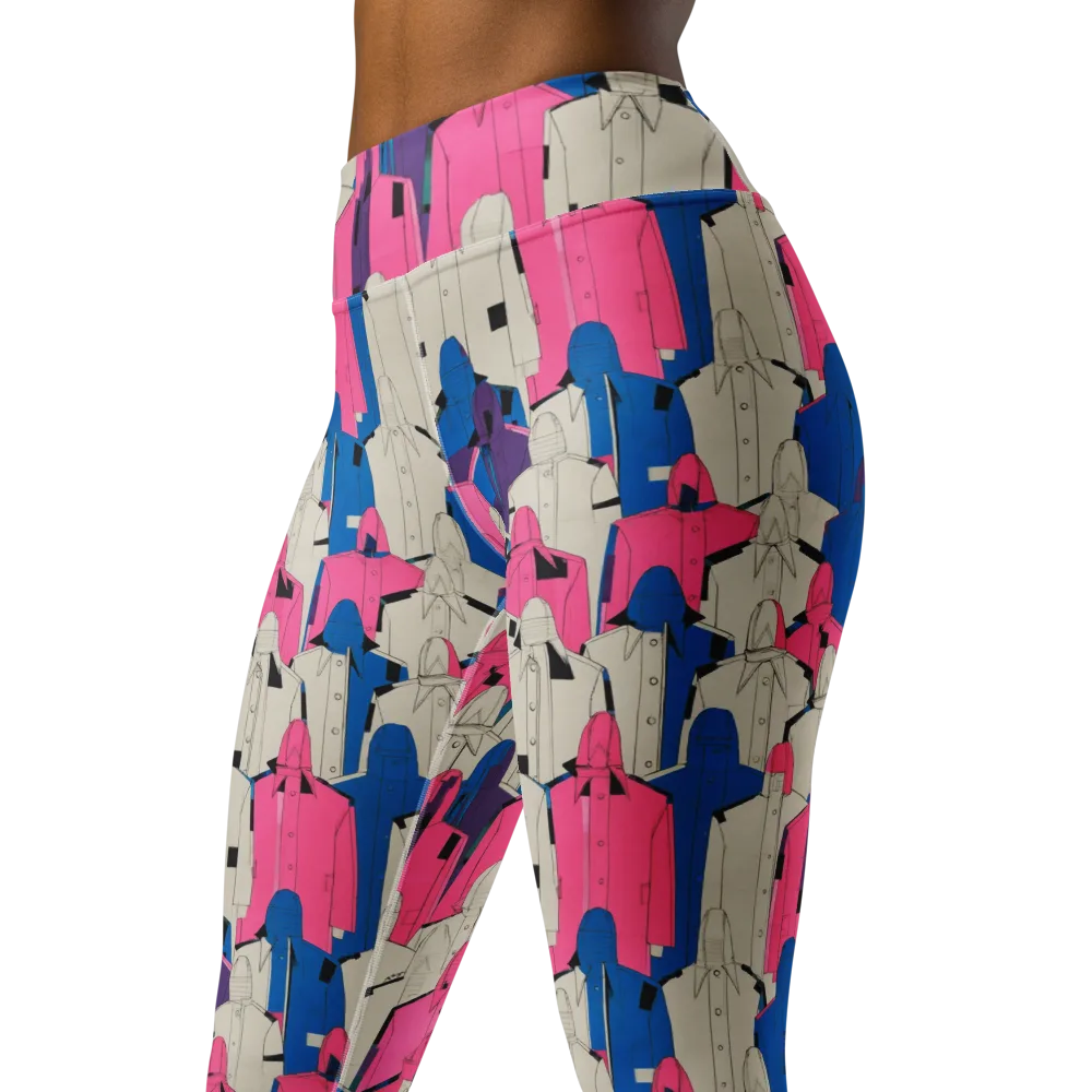 Neon Trench Choir on Yoga Leggings — Left Front