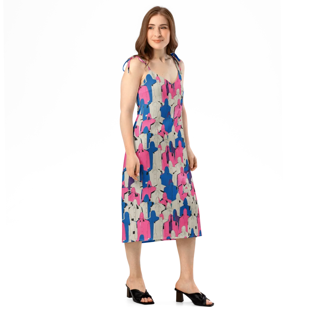 Neon Trench Choir on Slip Dress — Right Front