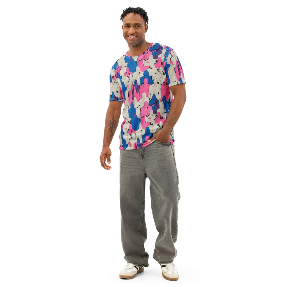 Neon Trench Choir on Men's Cotton Crew Neck T-Shirt — Front