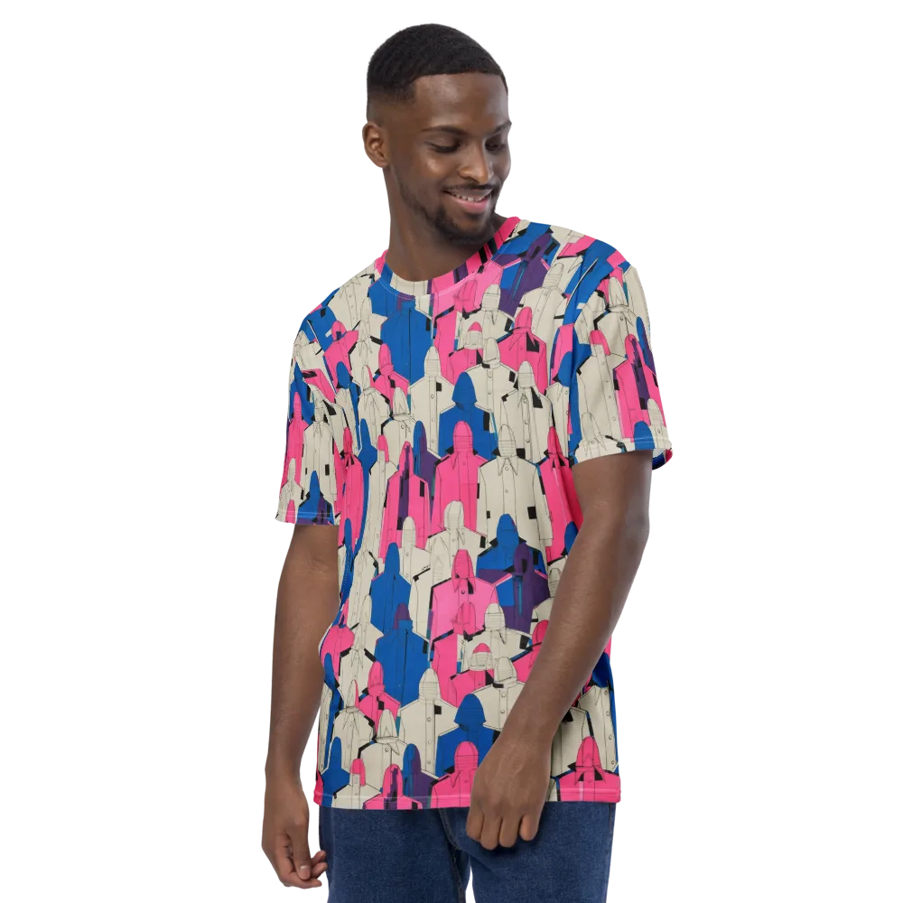 Neon Trench Choir on Men's Crew Neck T-Shirt — Left