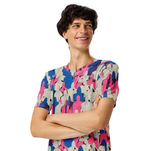Neon Trench Choir on a Men's Crew Neck T-Shirt