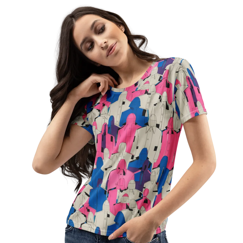 Neon Trench Choir on Women's Crew Neck T-Shirt — Left Front