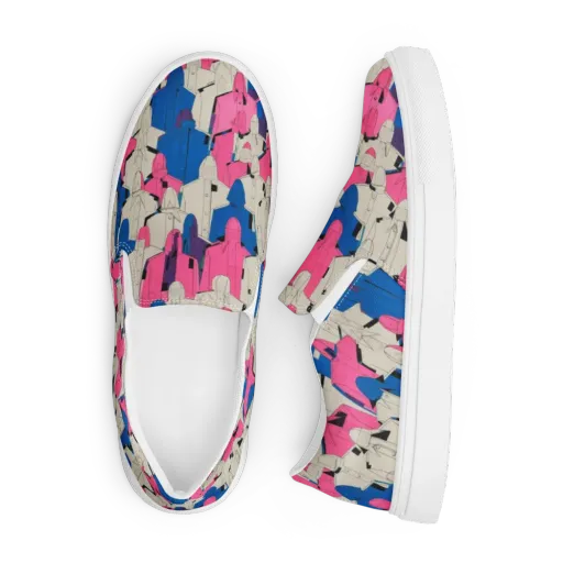 Neon Trench Choir on a Men's Slip-On Canvas Shoes