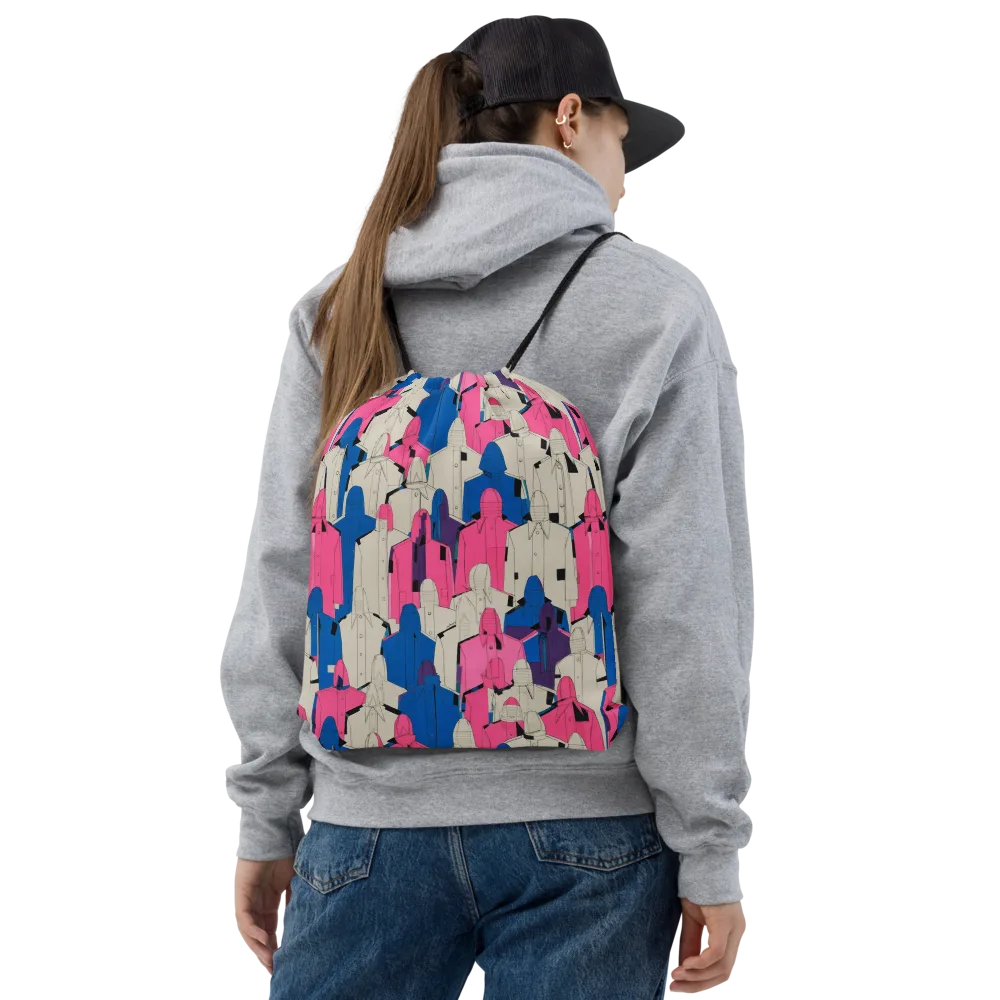 Neon Trench Choir on Drawstring Bag — Front