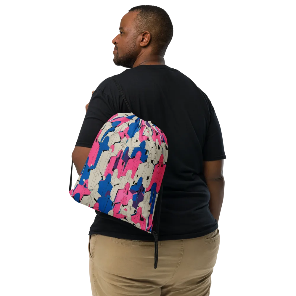 Neon Trench Choir on Drawstring Bag — Front