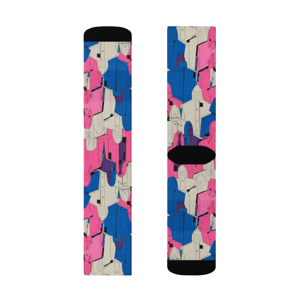 Neon Trench Choir on Socks — Right Sock