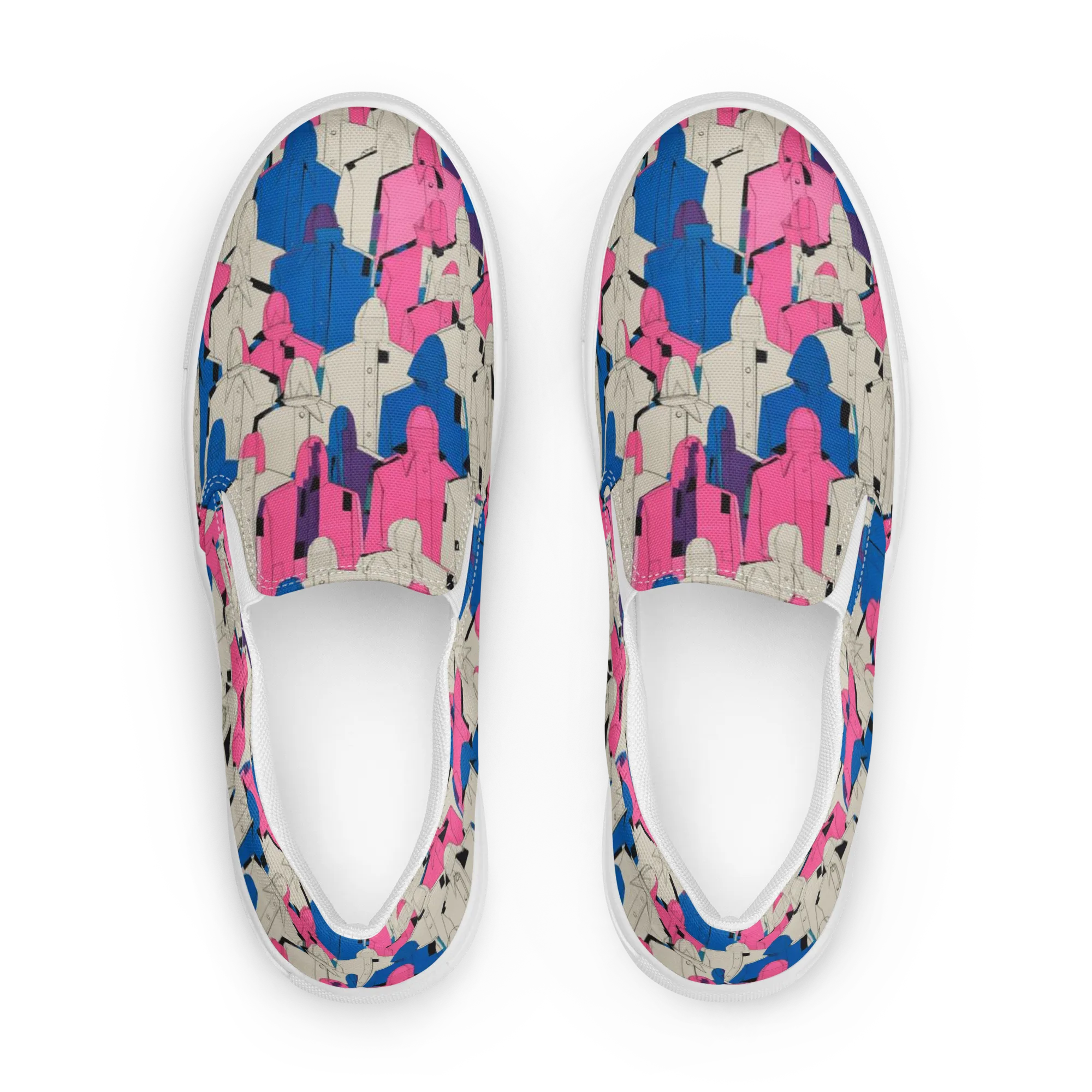 Neon Trench Choir on Women's Slip-On Canvas Shoes — Front