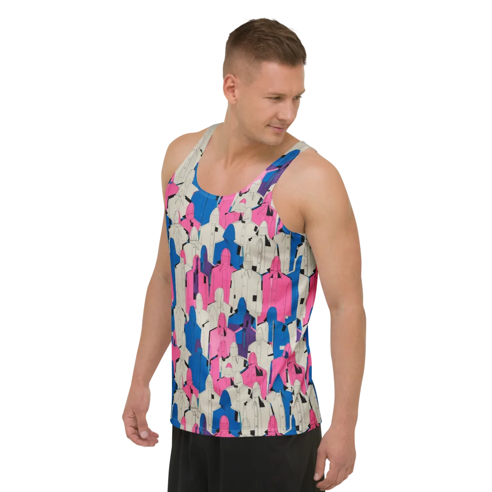 Neon Trench Choir on Men's Tank Top — Left Front