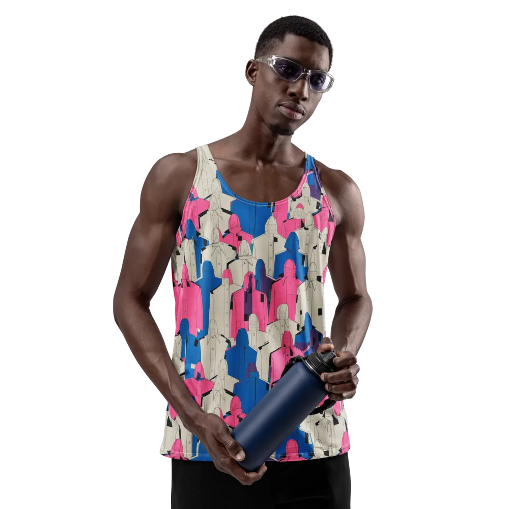 Neon Trench Choir on Men's Tank Top — Front