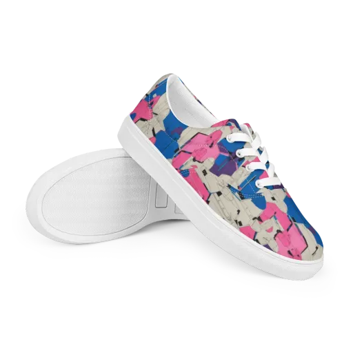 Neon Trench Choir on a Men's Lace-Up Canvas Shoes